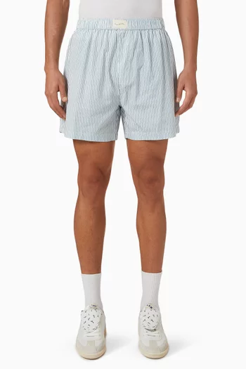 Wordmark Boxer Shorts in Cotton Poplin