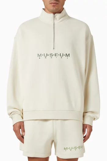 Billboard Quarter-zip Sweatshirt in Cotton