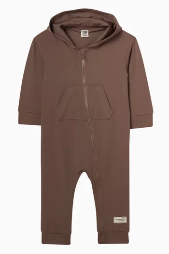 Zip-through Romper in Recycled Softskin
