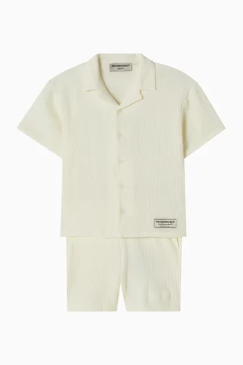 قميص بأكمام قصيرة واسع قطن شاش عضوي