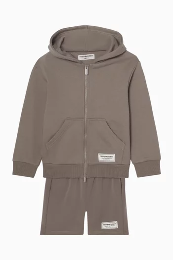 Zip-up Hoodie in Organic Cotton-blend