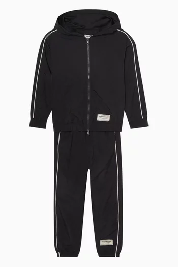 Regular Fit Striped Pants in Recycled Nylon