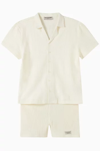 Short-sleeve Shirt in Seersucker Jersey