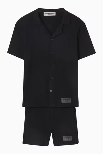 Relaxed Shorts in Seersucker Jersey