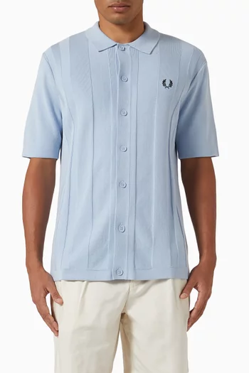 Button Through Shirt in Cotton-knit