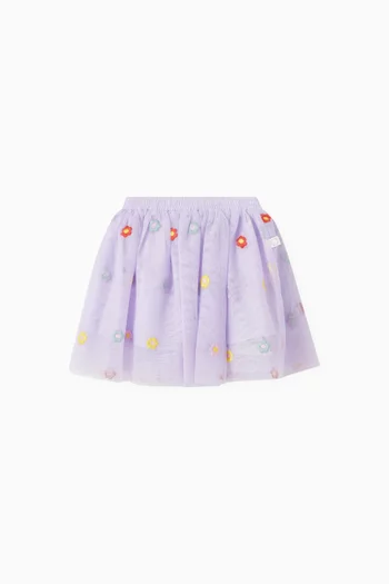 Floral-embroidered Skirt