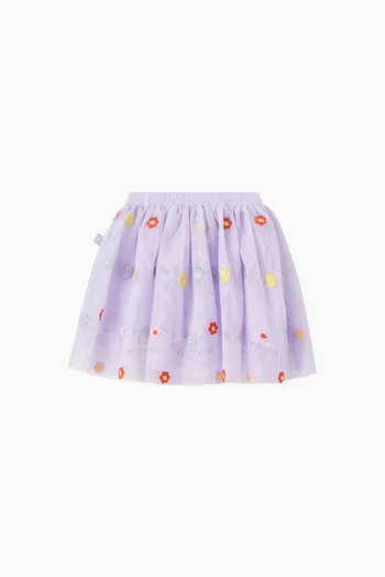 Floral-embroidered Skirt
