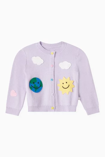 Patches Cardigan in Stretch-cotton