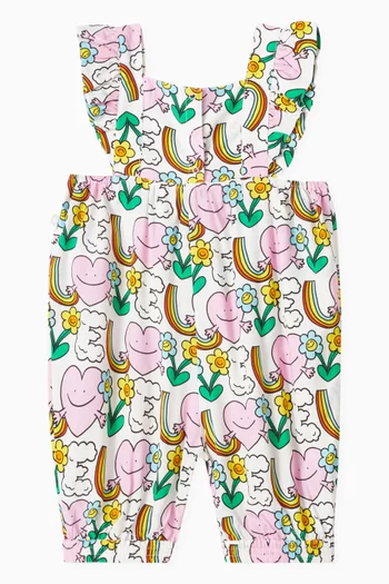 Printed Romper in Organic Cotton-poplin