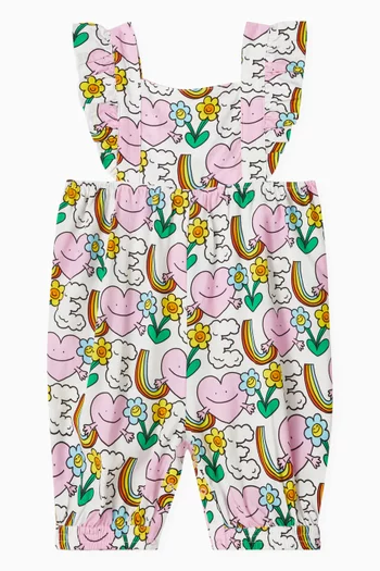 Printed Romper in Organic Cotton-poplin