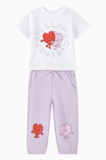 Hugging Hearts Graphic-print T-shirt in Cotton