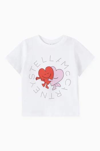 Hugging Hearts Graphic-print T-shirt in Cotton