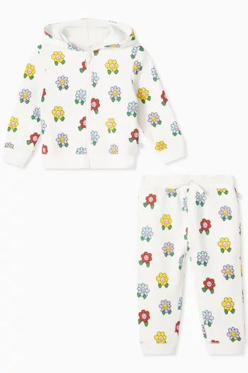 Floral-print Tracksuit Set in Cotton