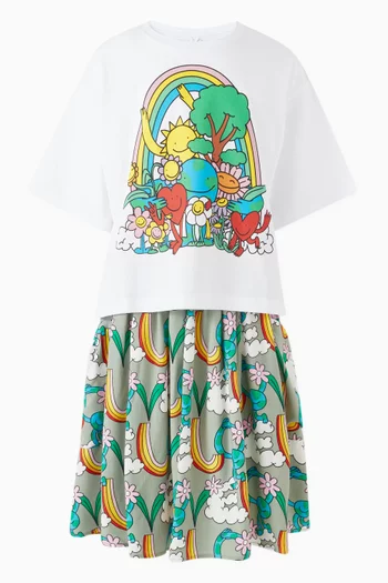Rainbow Printed Skirt