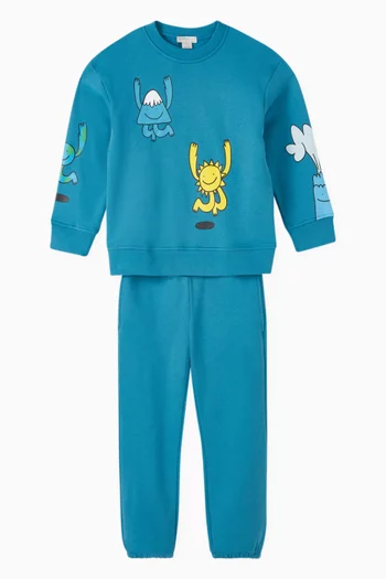 Smiley Earth Sweatpants in Cotton