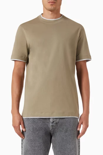 Faux-layering T-shirt in Cotton