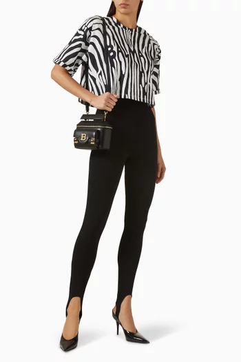 تي شيرت قصير بنقشة زيبرا قطن عضوي