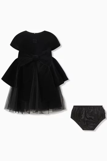 Bow Logo Dress in Tulle