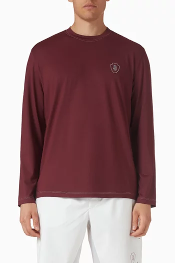 Embroidered-logo T-shirt