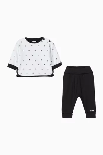 طقم سويت شيرت وبنطال رياضي بوجهين 