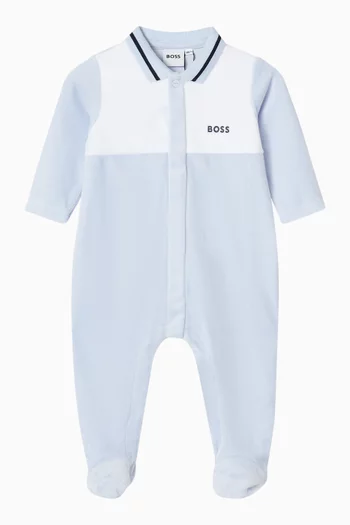 بيجاما قطعة واحدة بشعار الماركة قطن مخملي