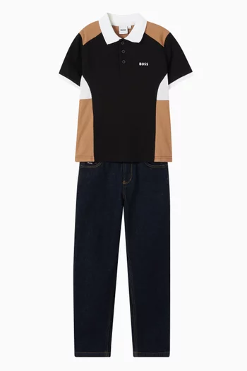 تي شيرت بولو قطن بيكيه بشعار الماركة