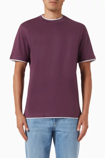 Faux-layering T-shirt in Cotton