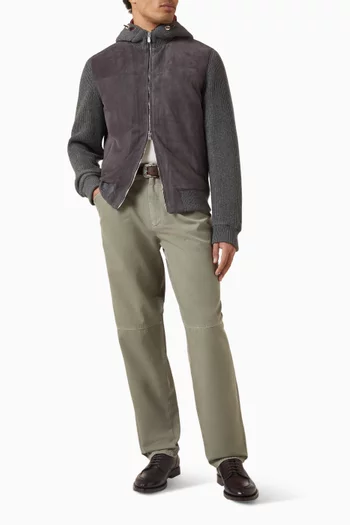 بنطال بقصة انسيابية قطن ملفوف