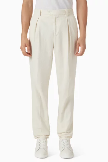 Garment-dyed Pants in Cotton Narrow Wale Corduroy