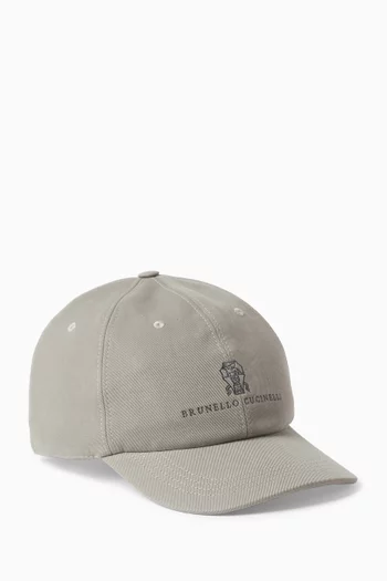 Logo Baseball Cap in Cotton-gabardine