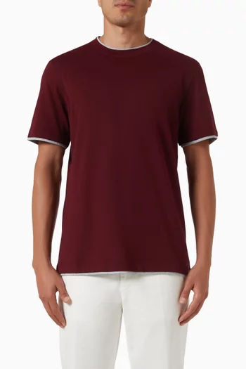 Faux-layering T-shirt in Cotton
