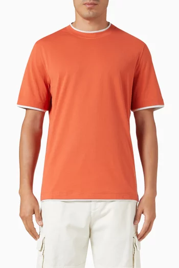 Faux-layering T-shirt in Cotton