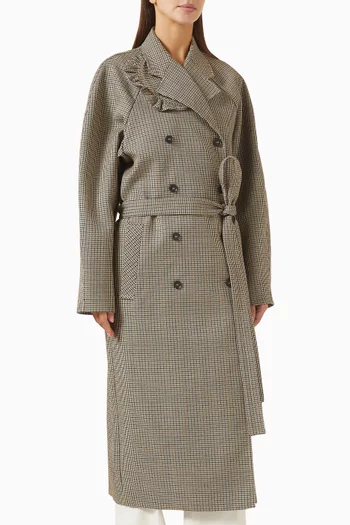 معطف كورديليا مزين بنقشة مربعات صوف