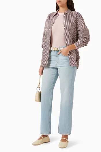 بنطال جينز بحياكة مقوسة دينم