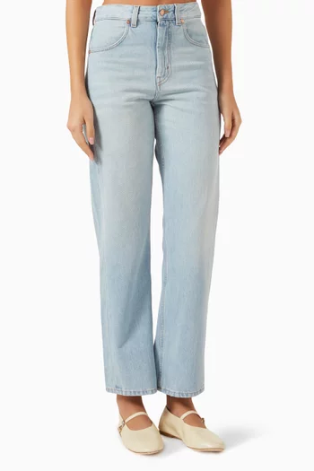 بنطال جينز بحياكة مقوسة دينم