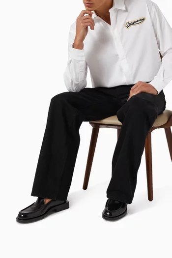 حذاء سهل الارتداء جلد