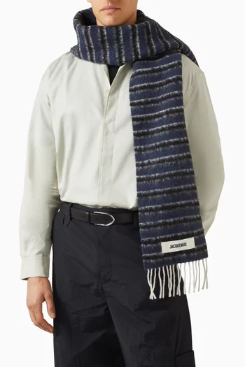 Striped Scarf in Wool-blend