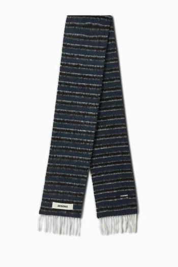 Striped Scarf in Wool-blend
