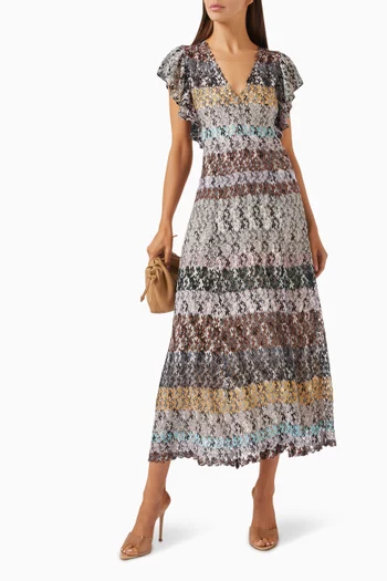 V-neck Knit Dress in Rayon Blend