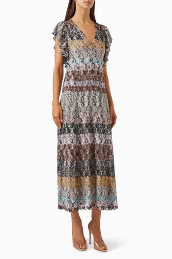 V-neck Knit Dress in Rayon Blend