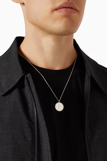 Snake Coin Cactus Necklace in Sterling Silver