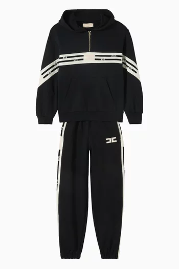 Logo Stripe Hoodie in Cotton-blend