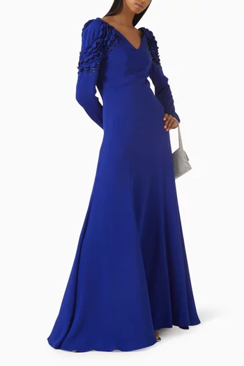 V-neck Embellished Gown