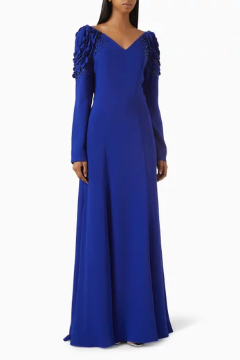 V-neck Embellished Gown