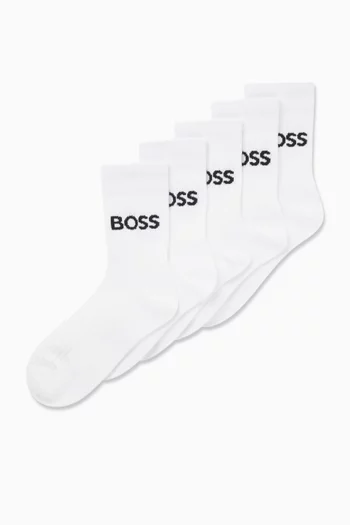 طقم جوارب بشعار الماركة مزيج قطن، 5 أزواج