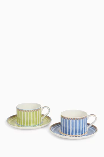 Sariska Tea Cup & Saucer in Porcelain, Set of 2