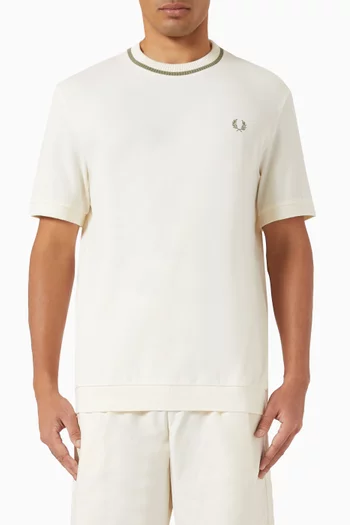 Crew Neck T-shirt in Cotton Piqué