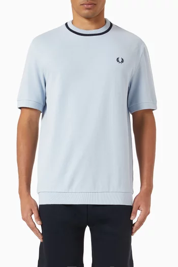Crew Neck T-shirt in Cotton Piqué