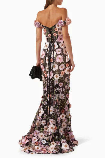 فستان ياسمين بأكتاف مكشوفة