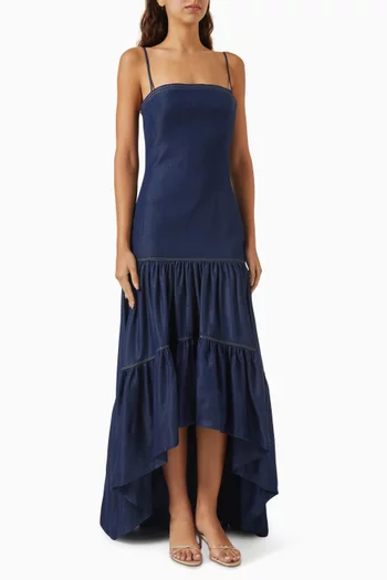 Andres Otalora Dress in Tencel Denim